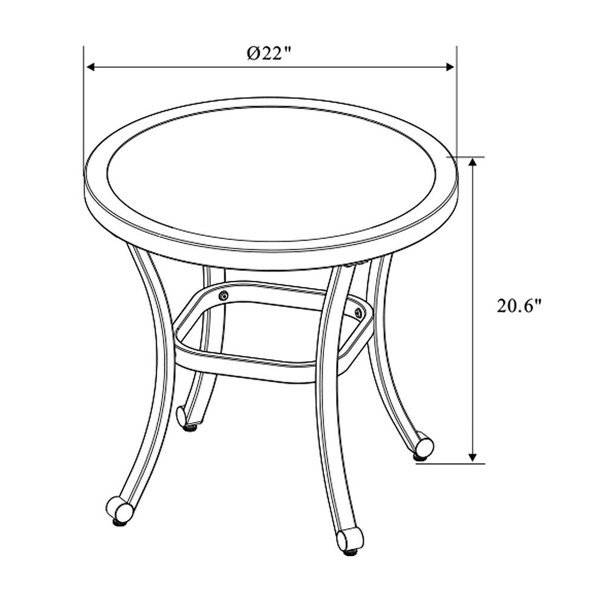 Bay Isle Home 22" Dia X 20.6" Height,Outdoor End Table, Garden Home